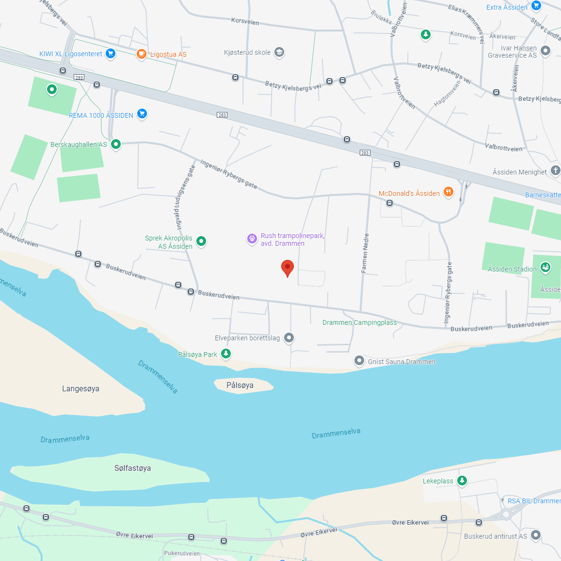 Map of Gapit's head office in Drammen