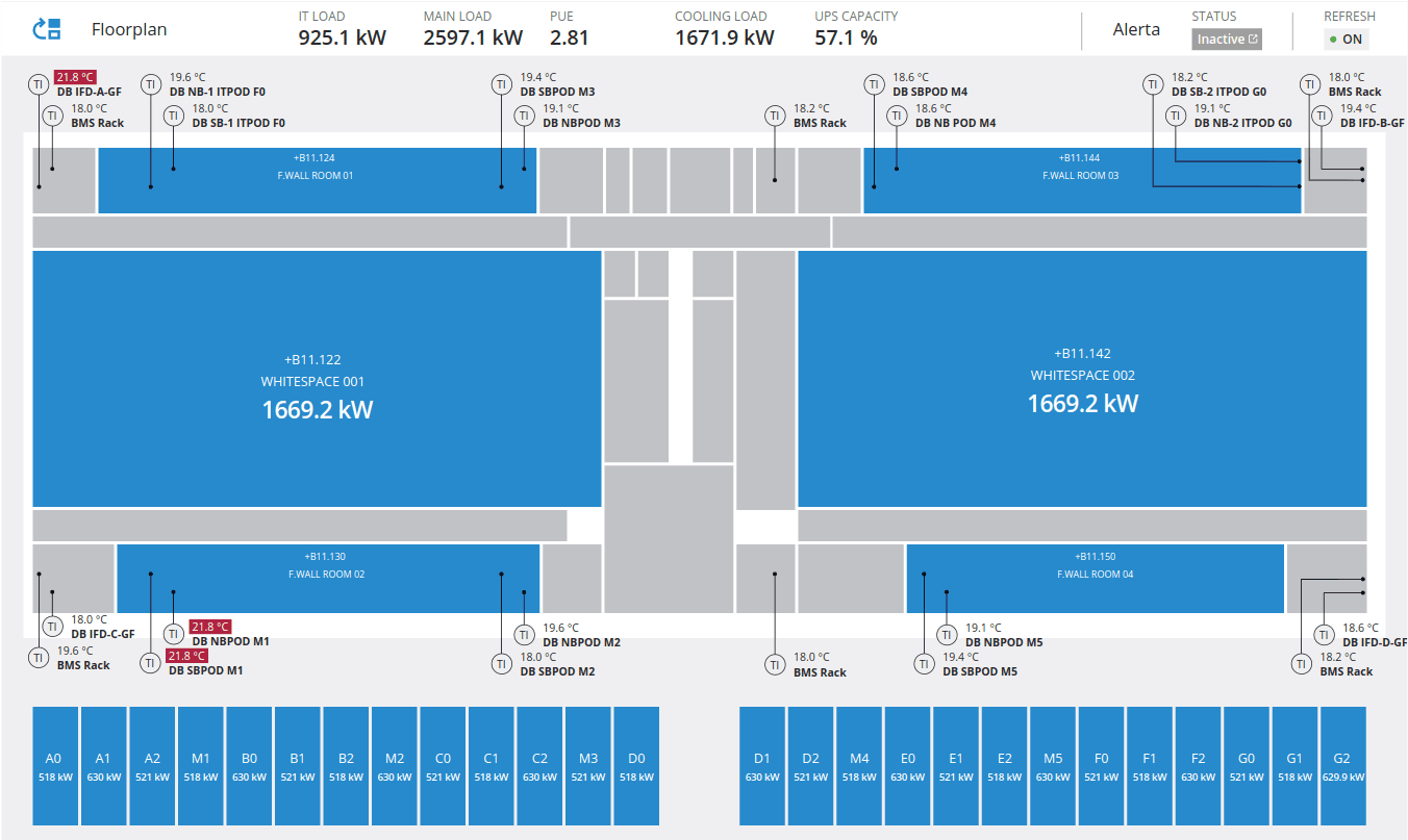 Example image of a dashboard displaying a floor in a building